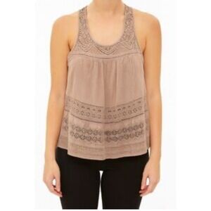 American Eagle Outfitters Brown Embroidered Tank Top L